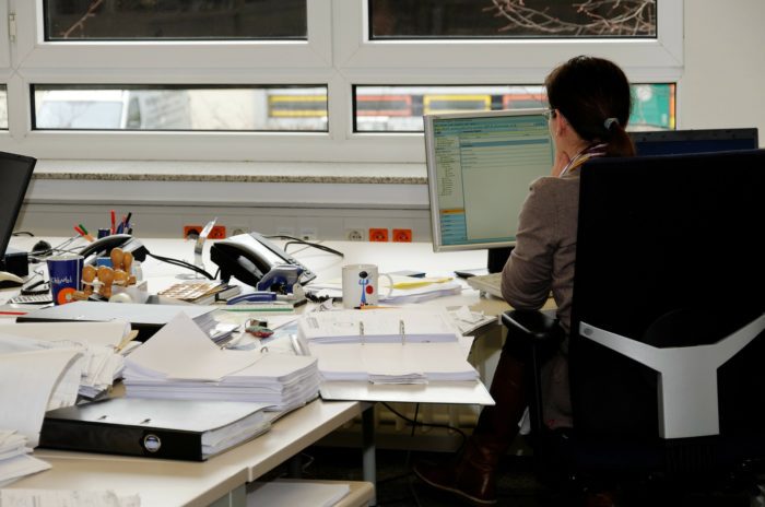 Banker at Desk